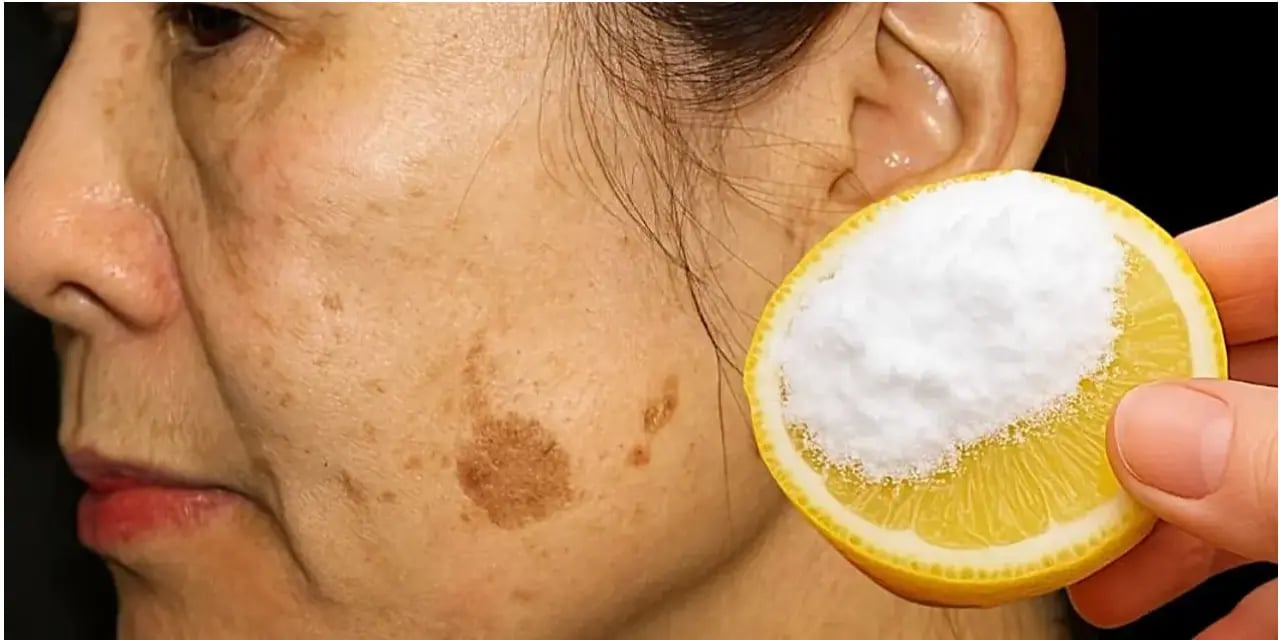 Doctor examining age spots on skin